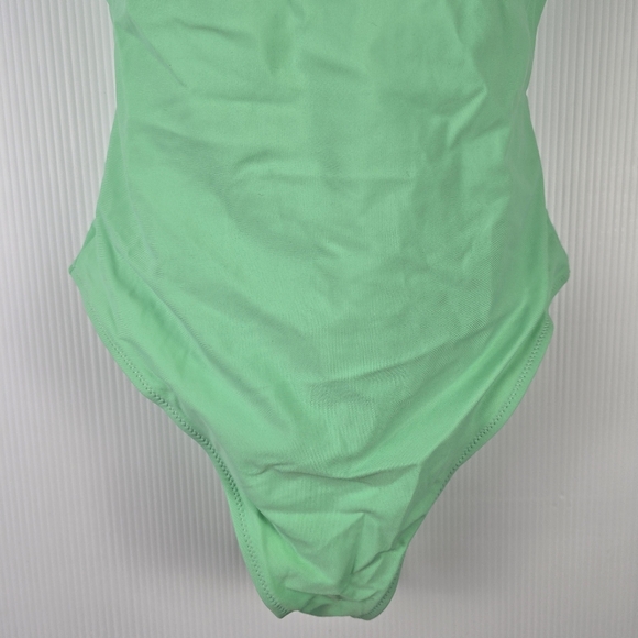 Gymshark Women's One Piece Open Back High Cut Leg Scoop Neck Size M Bright Green - Picture 5 of 14